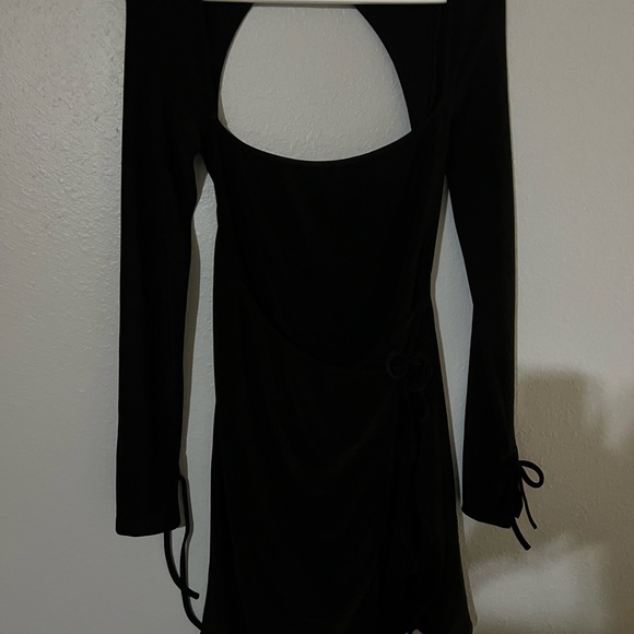 Mirror Palais Mini Wrap Dress Black - Picture 2 of 8